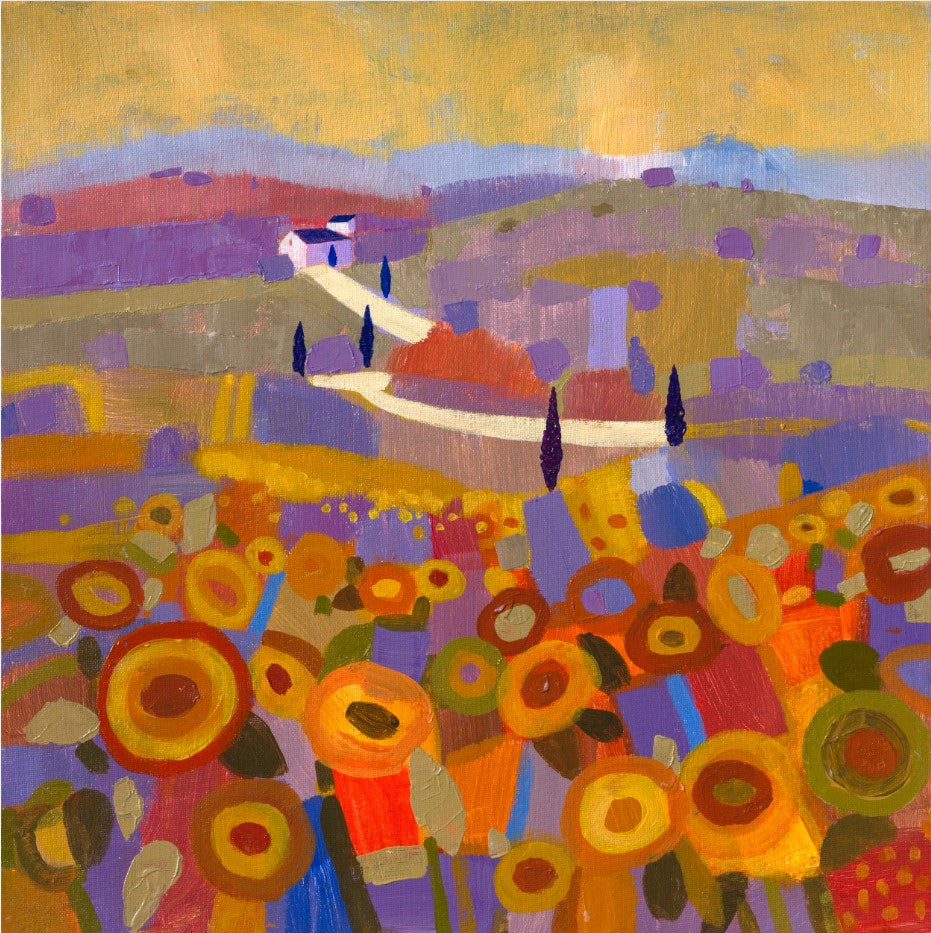 Fine Art Print, Tuscany, Orange Fields, Giuliana Lazzerini, Arteviae