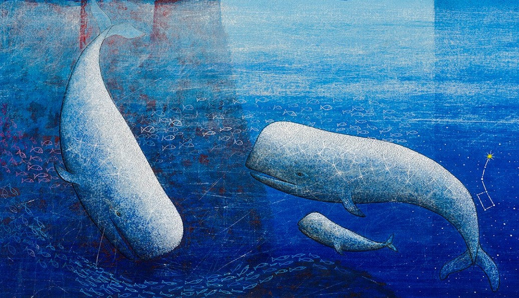 Fine Art Print, Whales, Family, Paolo Lazzerini, Arteviae