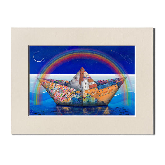 Fine Art Print, Paper Boat, Rainbow, Paolo Lazzerini, Arteviae