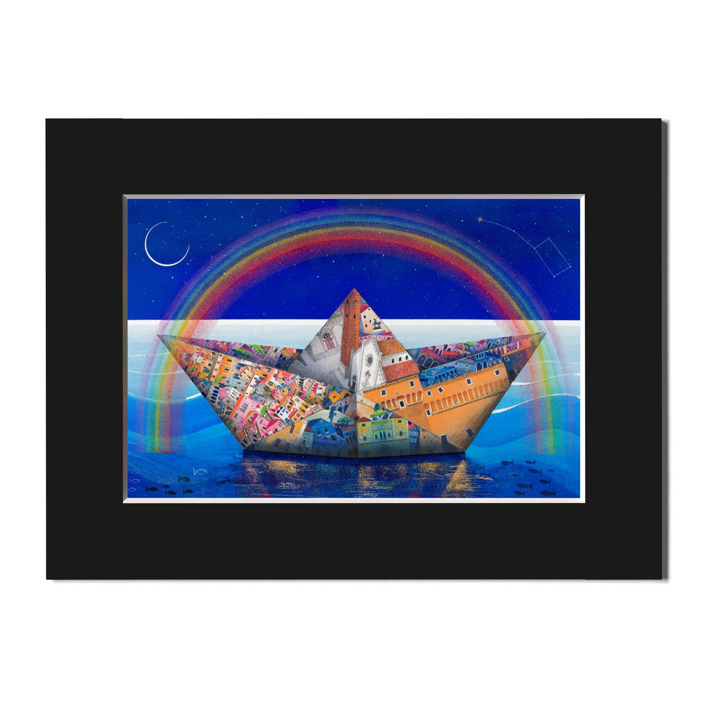 Fine Art Print, Paper Boat, Rainbow, Paolo Lazzerini, Arteviae